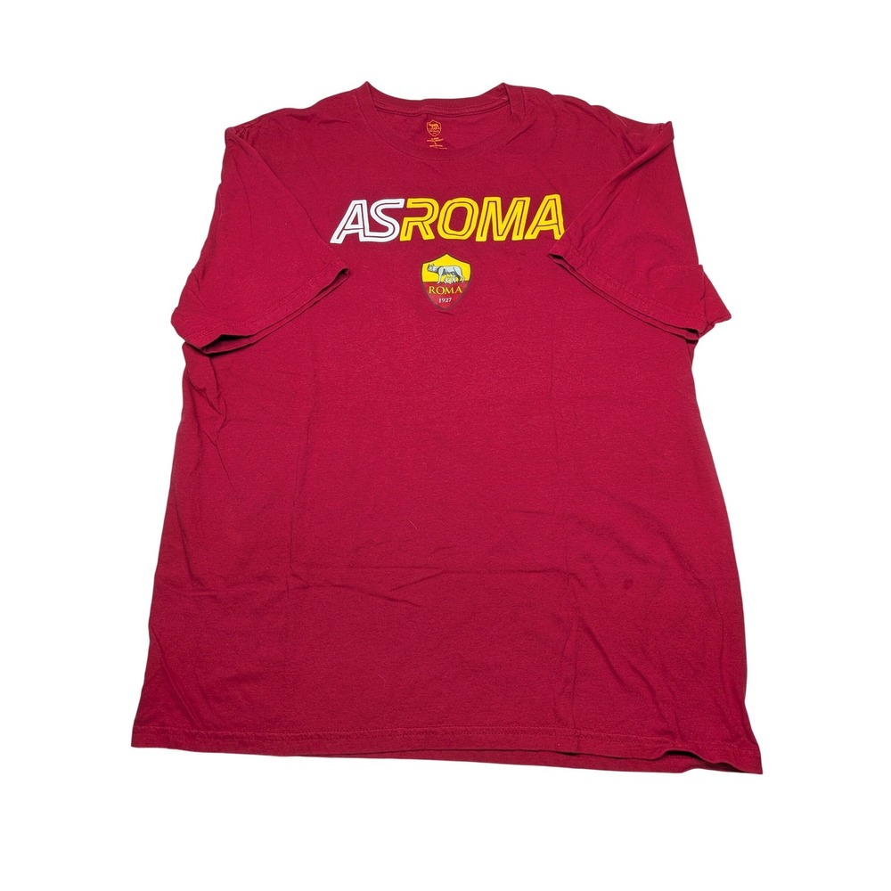 AS Roma Official Product Mens Maroon Red Graphic T-Shirt Large Soccer Football